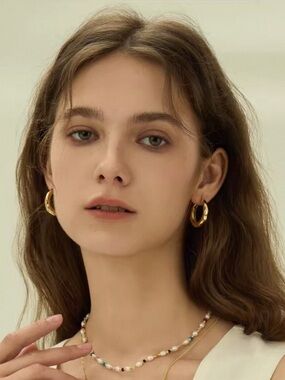 ARSIS 18K Gold Plated Sculptural Textured Hoop Earrings
